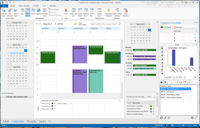 FocusMe Calendar View