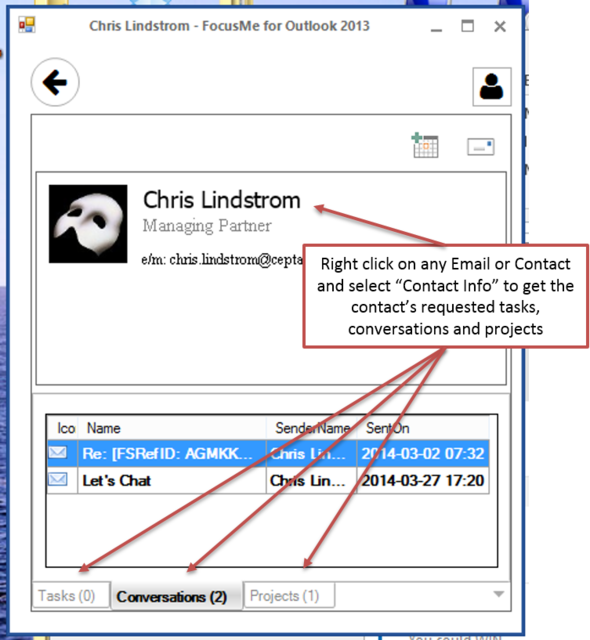 FocusMe - Sender Info