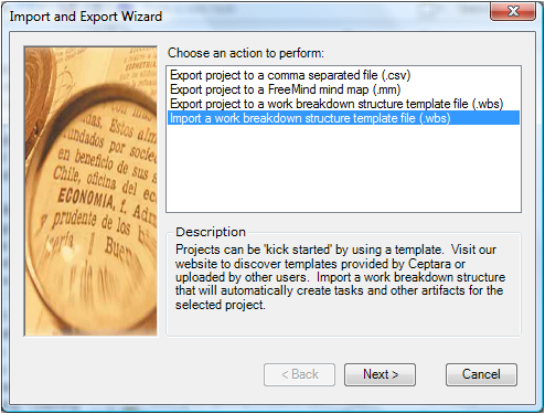 Import - Export Wizard