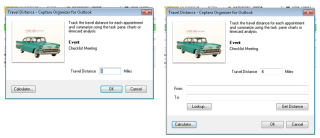 Organizer Mileage Calculator