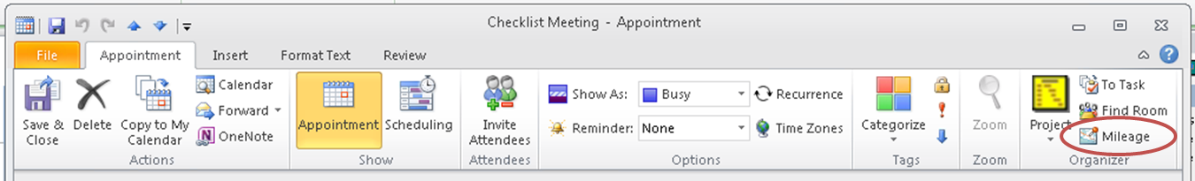 Mileage Button Mileage Button
