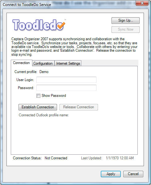 Organizer - ToodleDo Dialog Organizer - ToodleDo Dialog